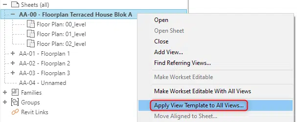 apply view template to all views